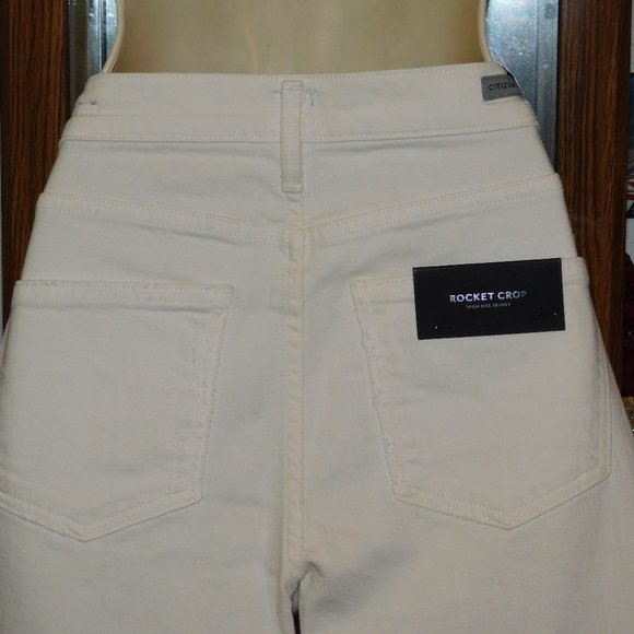 NWT $228 CITIZENS OF HUMANITY Off White Rocket Crop High Rise Skinny 27 - Picture 5 of 5